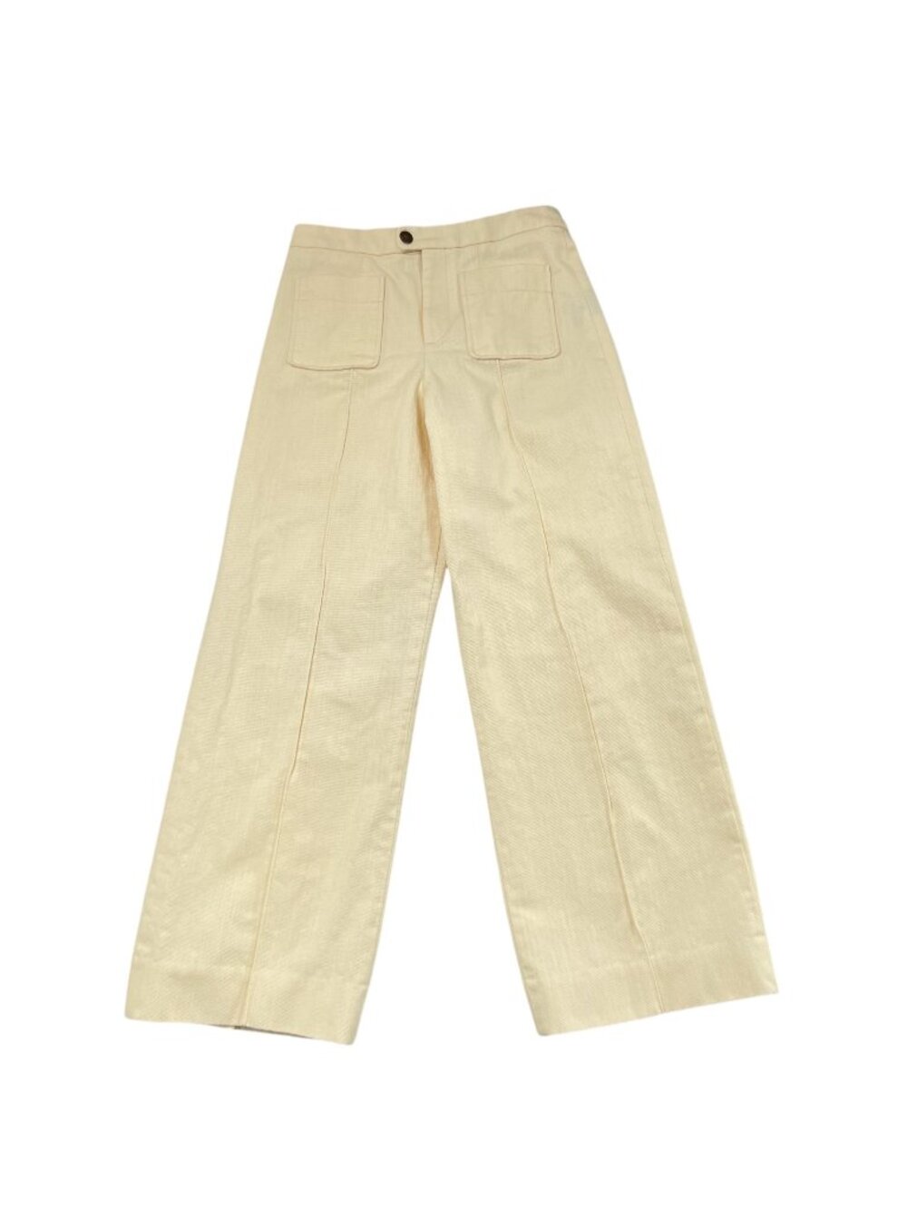 Soeur Harry Wide-Leg Pleated Pants In Cream High-Rise With Pocket Detail Size 4